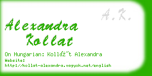 alexandra kollat business card